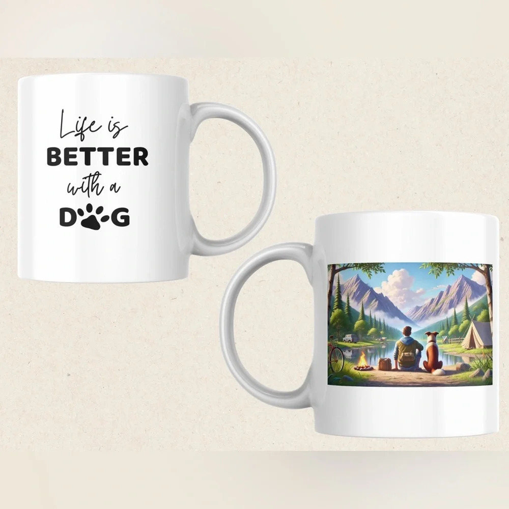 Life is Better with a Dog 12oz Ceramic Mug 🐾☕️